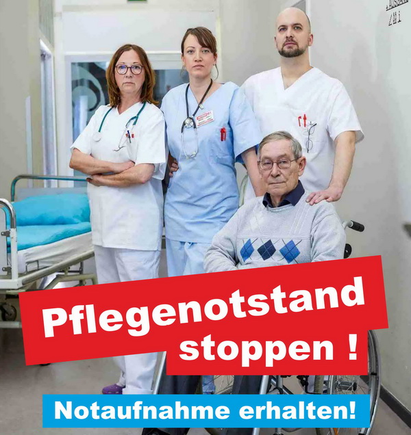 Pflegenotstand stoppen - Notaufnahme erhalten (Grafik)