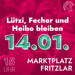 FFF 14.01. 15 Uhr Marktplatz Fritzlar