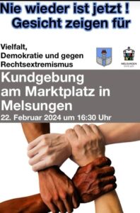 Kundgebung gegen Rechts 22.2. 16:30 Uhr Marktplatz Melsungen