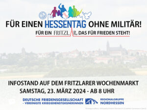 DFG-VK Infostand Fritzlar 23.3. ab 8 Uhr