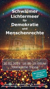 Lichtermeer für Demokratie Treysa 20.2. 18 Uhr Totenkirche