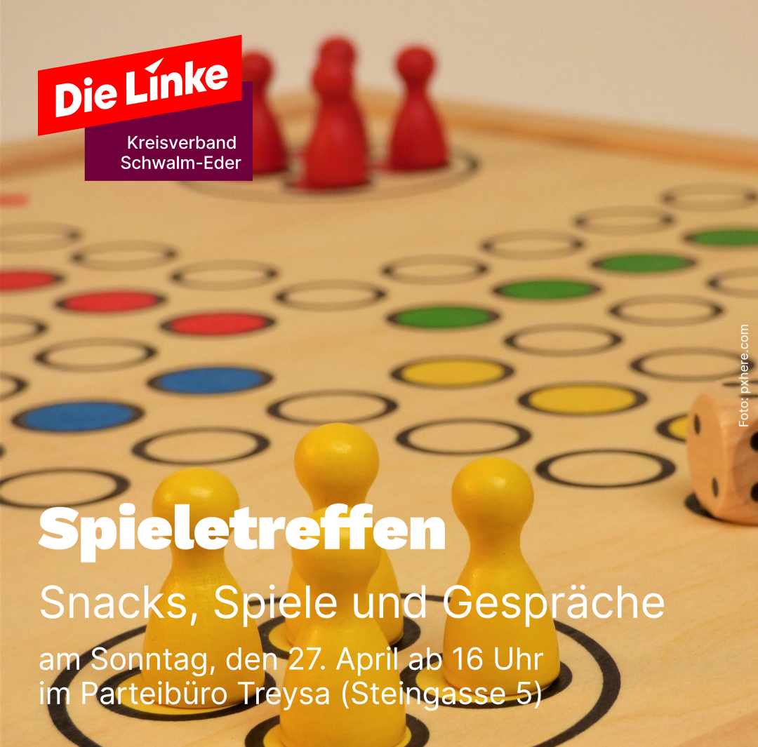 Spieletreff 27.4. 15 Uhr Büro Treysa